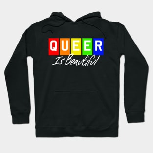 Queer Is Beautiful - White Text Hoodie